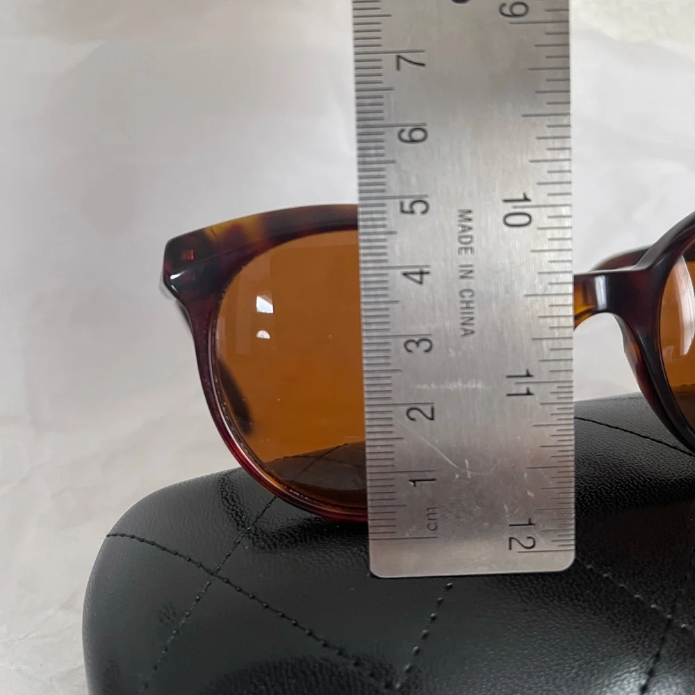 Chanel Sunglasses tortoise brown CC logo cat eye butterfly crest glasses + case